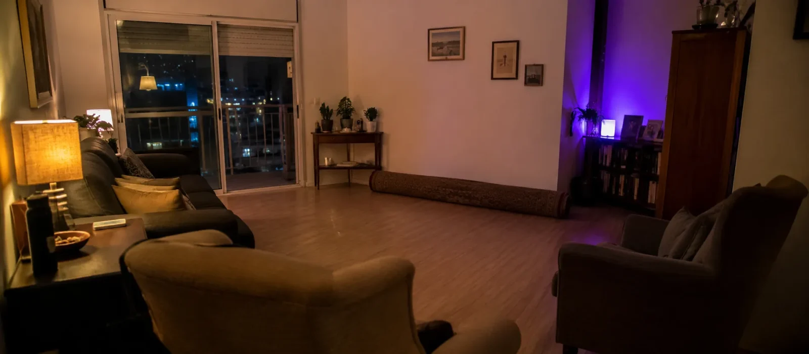 סלון מפונה למופע חשפנית בדירה
