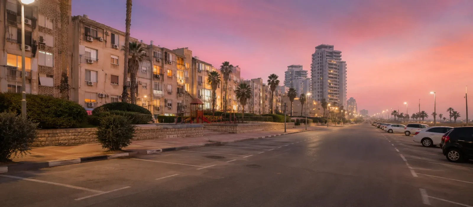 רחוב ברובע מגורים באשדוד